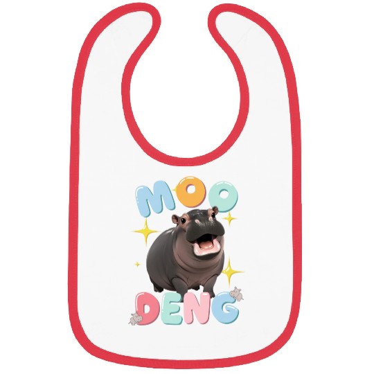 Cute Baby Pygmy Hippo MooDeng Bouncy Pig Bibs