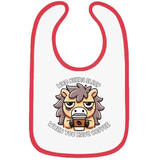 Sleepy Coffee Lover Horse – Funny Coffee Addict C Bibs