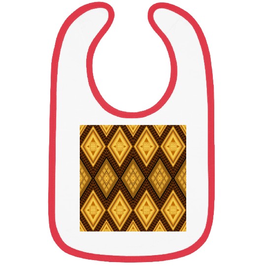 Ancient Gold Diamond Pattern, indigenous art Bibs