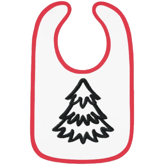 Christmas tree embroidered Bibs