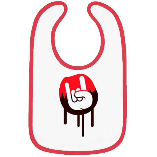 Heavy metal graffiti drop horn finger hand gesture Bibs