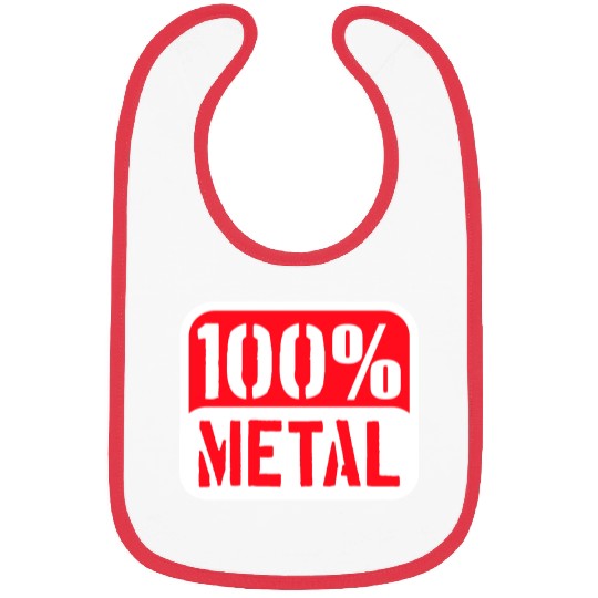 100 % Percent Rock Heavy Metal Music Text Logo Bibs