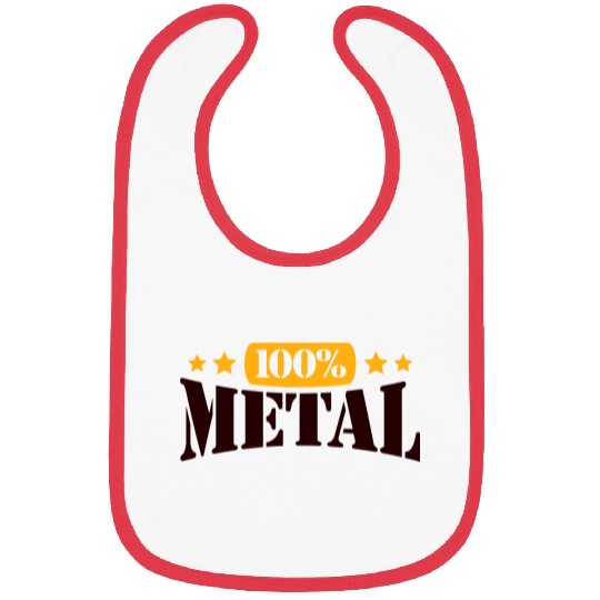 100 % Percent Rock Heavy Metal Music Text Logo Bibs