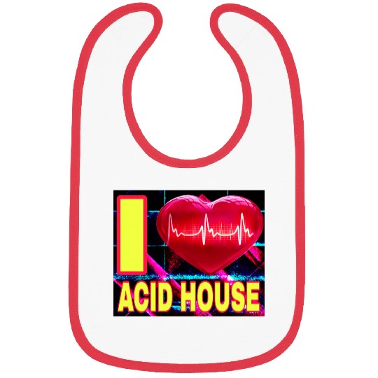 I LOVE ACID HOUSE YELLOW FONTS Bibs