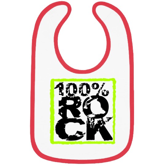 100 % Percent Rock Heavy Metal Music Text Logo Bibs