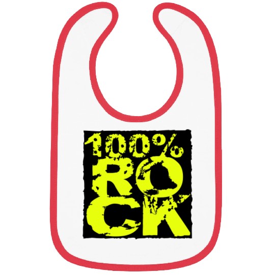 100 % Percent Rock Heavy Metal Music Text Logo Bibs