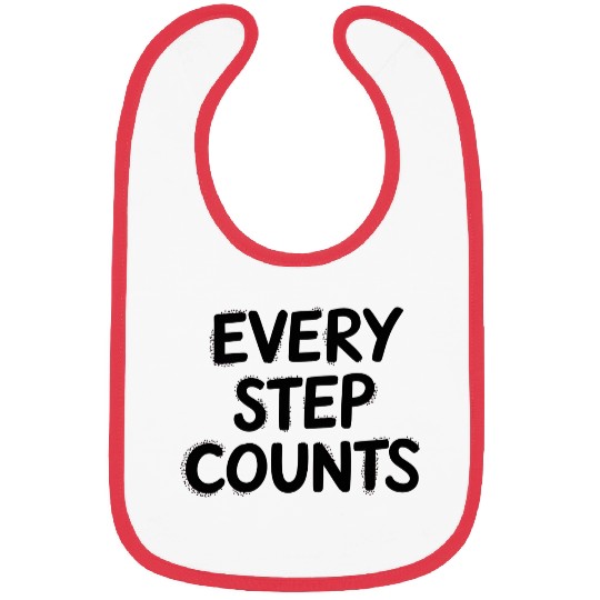 Every Step Count Minimal Typography Bibs