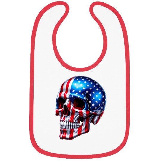 American Flag Skull Bibs