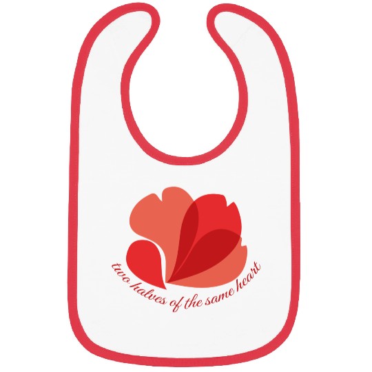 Vintage Botanical Red Poppy Heart Graphic Flower Bibs