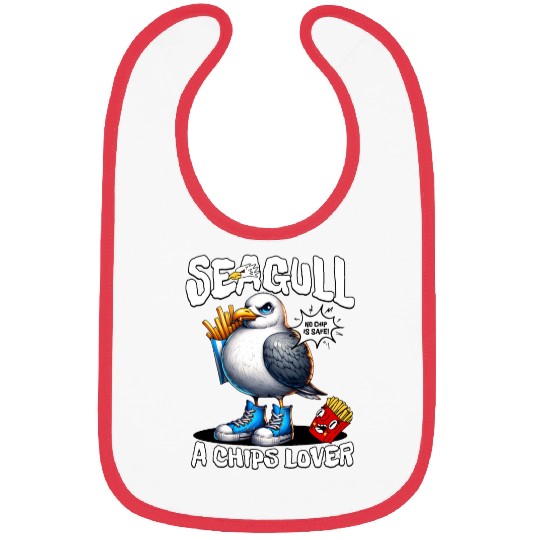 Seagull The Potato Chips Lover Funny Sea Bird Bibs