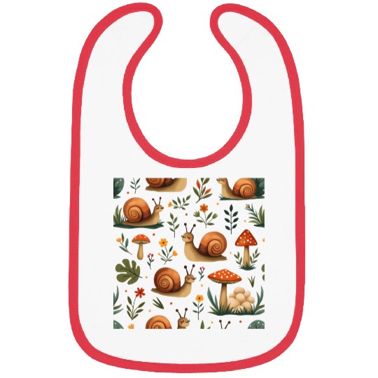 Charming Snails, Mushrooms, and Botanical Art Bibs