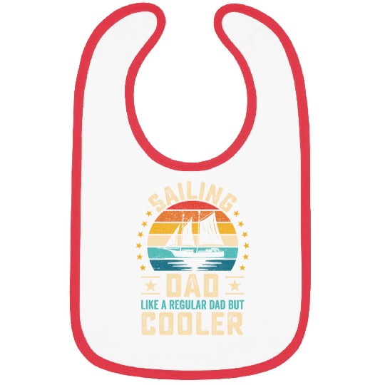 Sailing dad quote retro sunset sailboat design Bibs