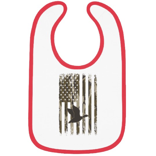 Bottomland Camo Duck Hunting American Flag USA Bibs