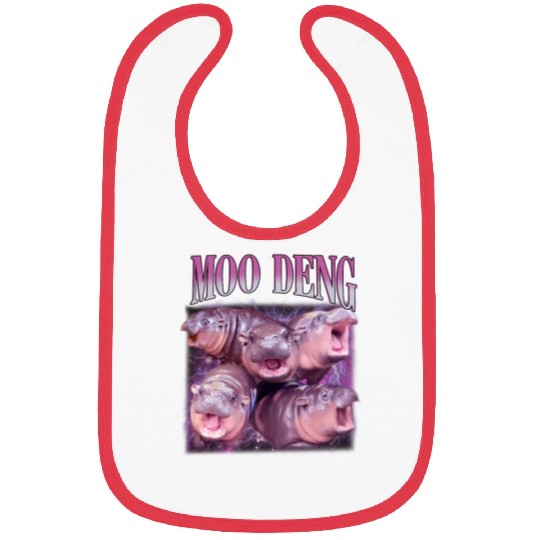 I Love Moo Deng Bootleg I love you Bouncy Pig Bibs