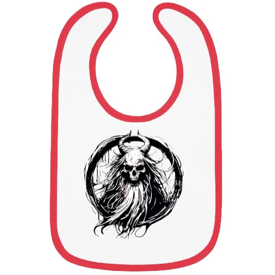 Dark Mythical Skull with Horns Design Bibs