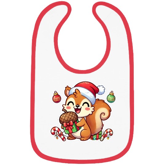 Nutty Christmas Squirrel Bibs