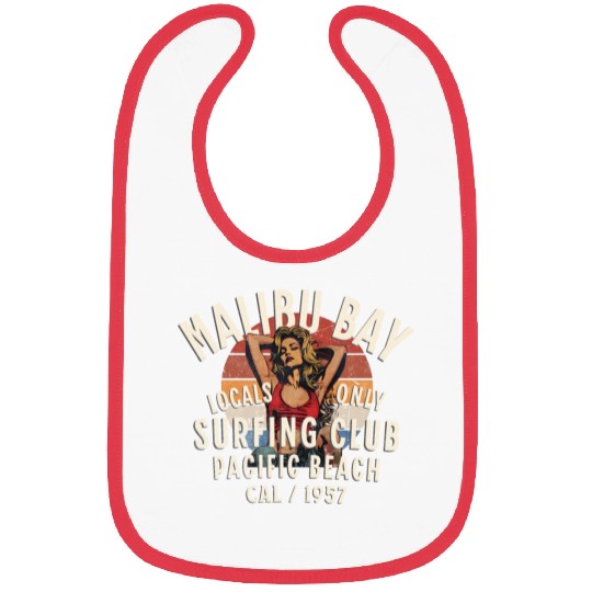 Malibu Bay Surfer Club Vintage Design Bibs
