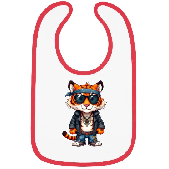 Rock style cute tiger Bibs