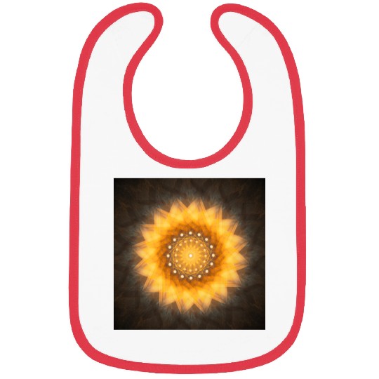 Geometric Sunflower Mandala Art Print Bibs