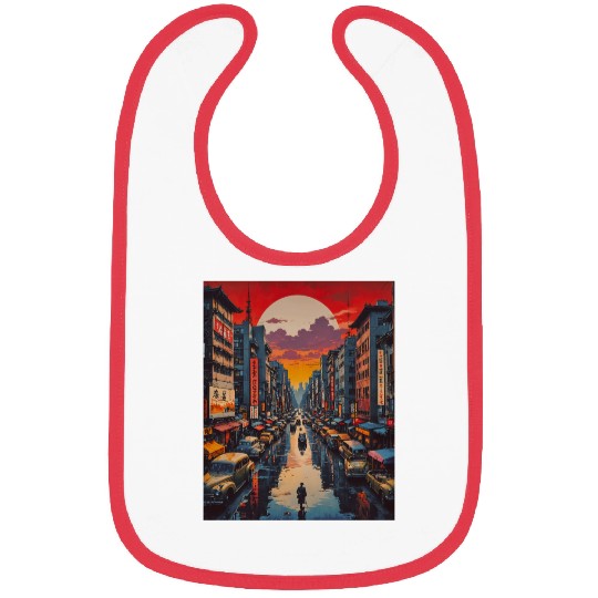 Twilight Reflections in Neon City Bibs