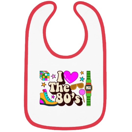 I Love the 80's in Skates Bibs