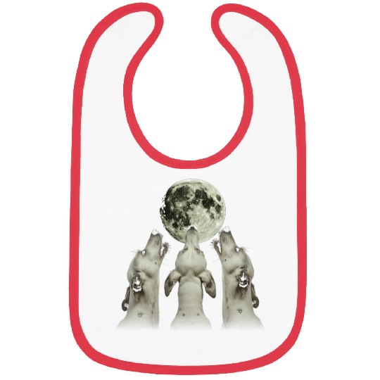 Great Dane Dog Howling Moon Bibs
