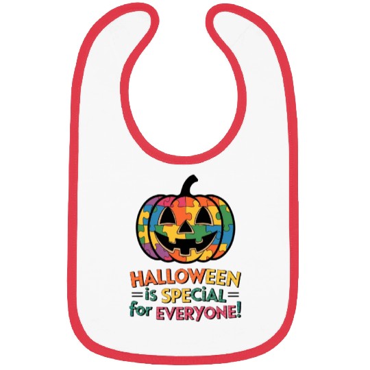 Colorful Puzzle Pumpkin Halloween Design Bibs