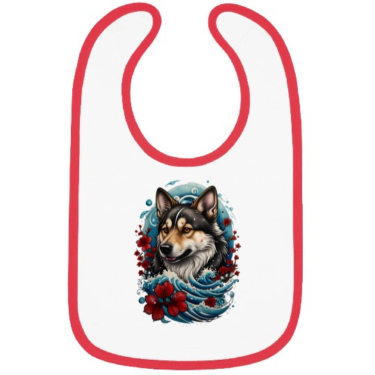 Wolf and Waves Bibs