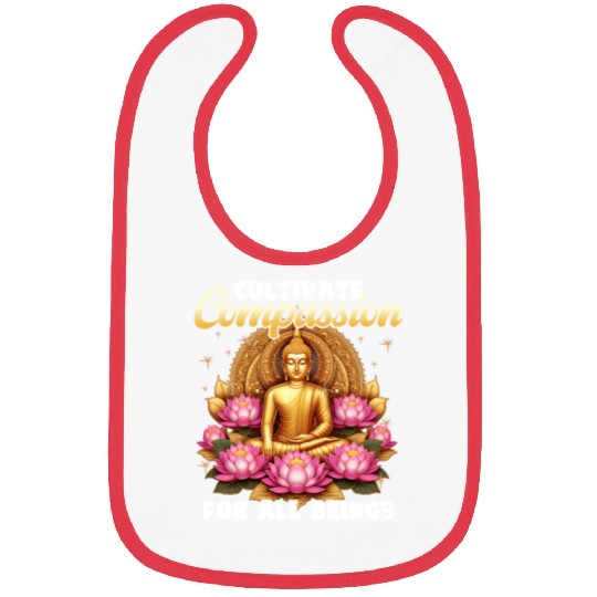 Cultivate Compassion For All Beings Buddha Design Bibs