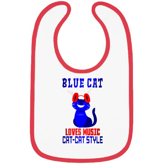 BLUE CAT LOVES MUSIC Bibs
