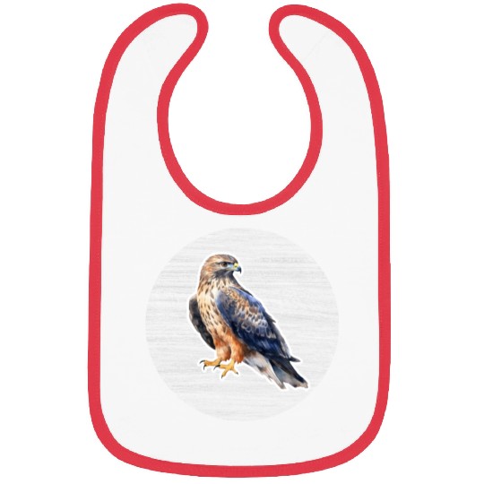Hawk Watercolor Drawing Bibs