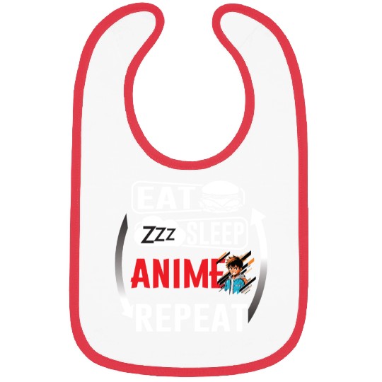 Eat Sleep Anime Repeat Ramen Kawaii Japanese Manga Bibs
