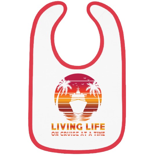 Living Life on Cruise at a Time Retro Tropical Bibs