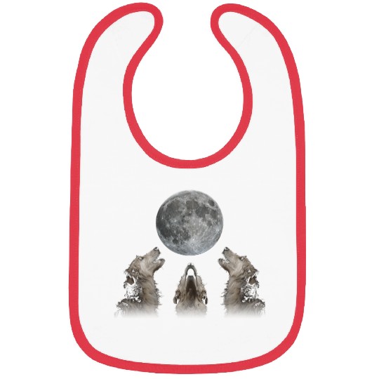 Irish Wolfhound Dog Howling Moon Bibs