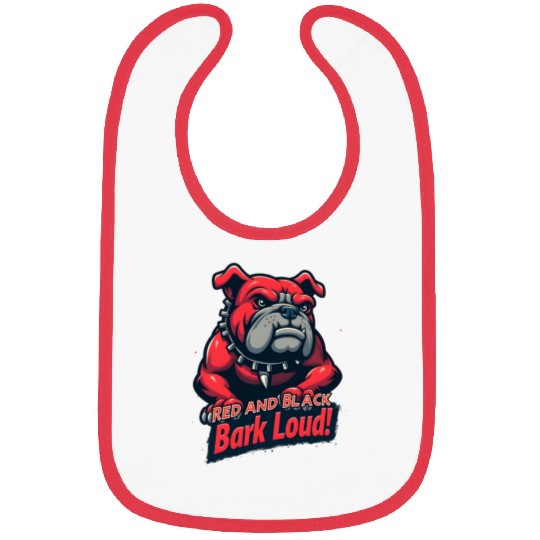 Bulldog Red And Black Bark Loud Bibs