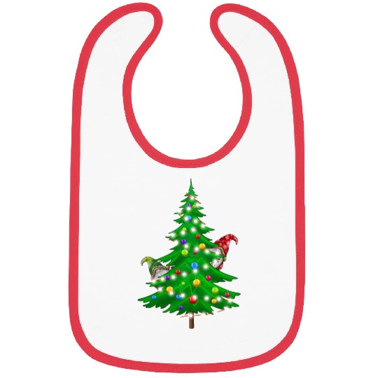 Christmas Gnomes Funny Tree Holiday Bibs