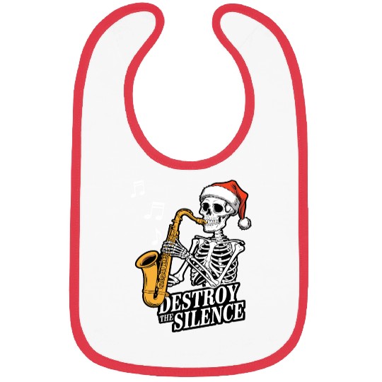 Skeleton Saxophone Destroy the Silence Music Bibs