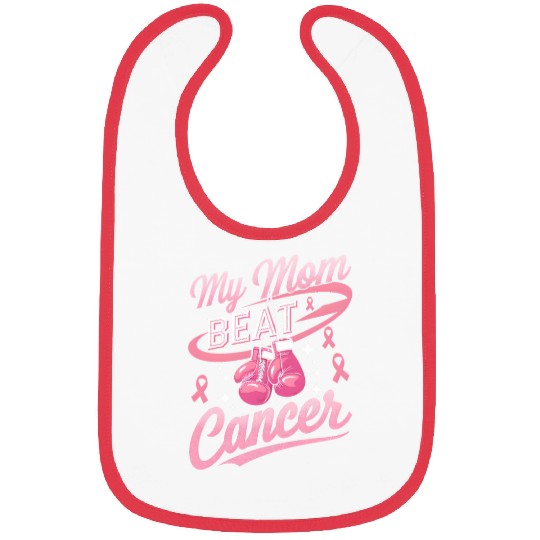 My Mom Beat Cancer Breast Cancer Awareness Bibs