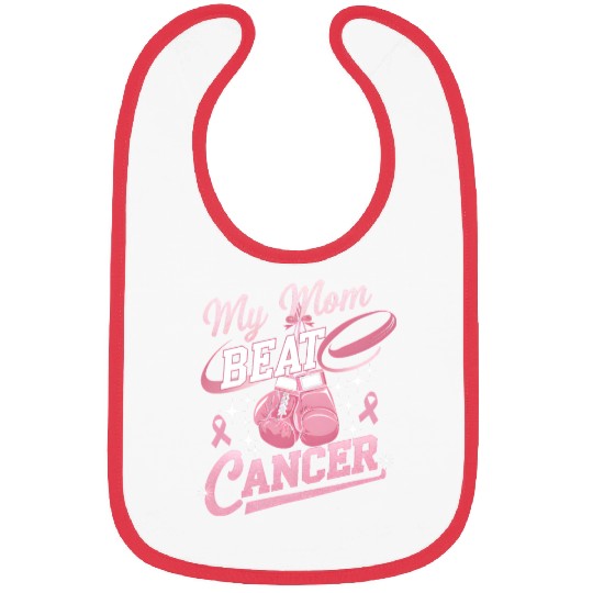My Mom Beat Cancer Breast Cancer Awareness Bibs