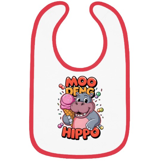 Moo Deng Hippo Bibs