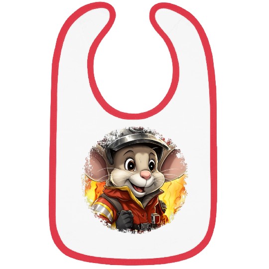 Fireman Mouse Bibs