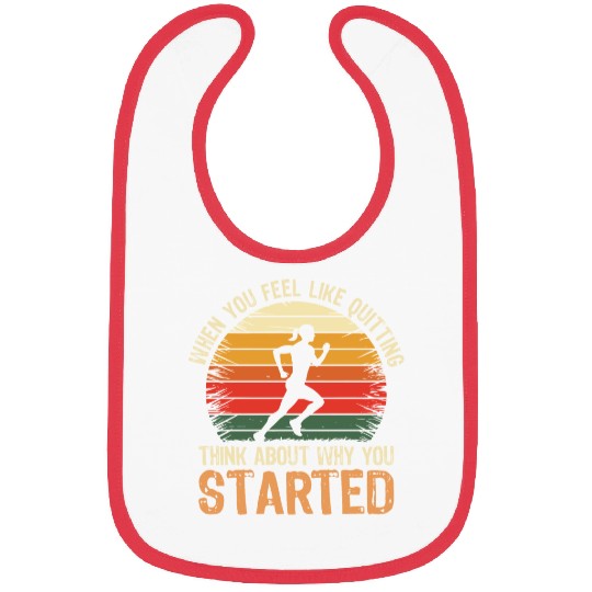 Motivational Runner Vintage Think About Running Bibs