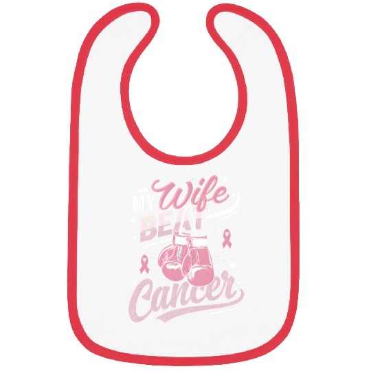 My Wife Beat Cancer Breast Cancer Awareness Bibs