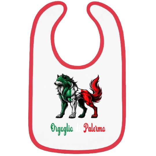 The pride of Palermo Italy flag Bibs