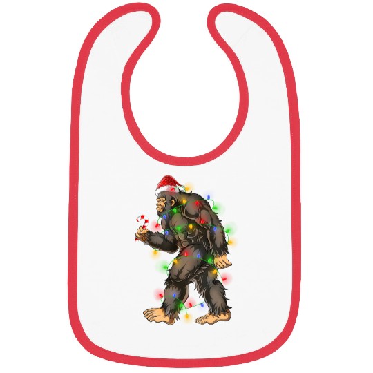 Bigfoot Sasquatch Yeti Candy Cane Christmas Bibs
