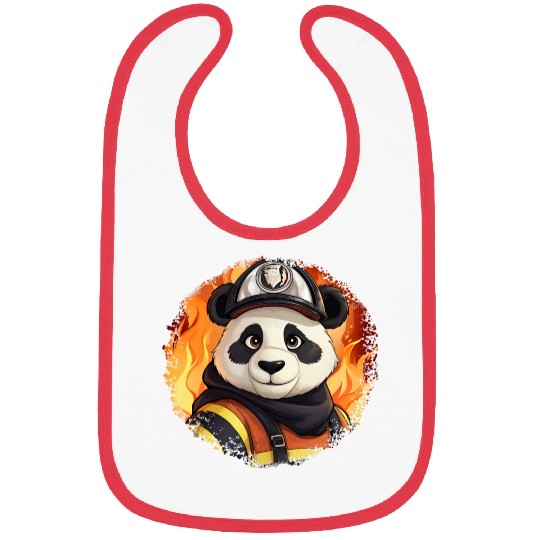 Panda's Firefighter / Fireman Panda Bibs