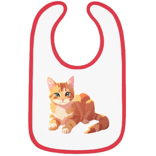 A Cute Orange Cat Bibs