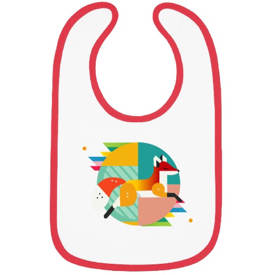 Geometric fox - modern design & closeness to natur Bibs