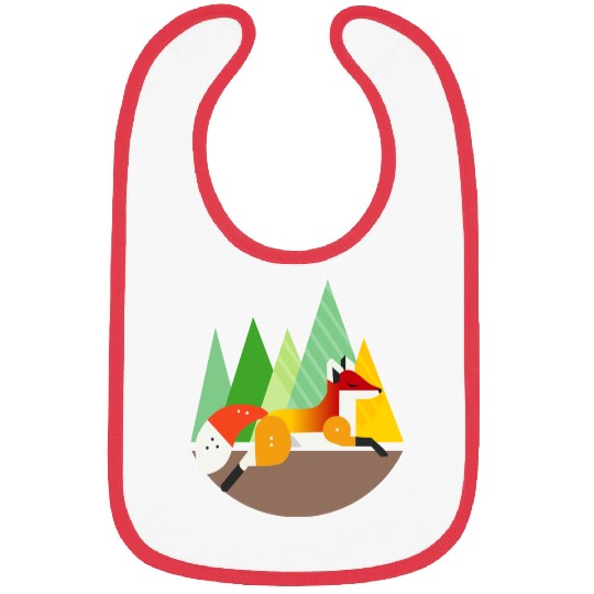 Geometric fox - modern design & closeness to natur Bibs