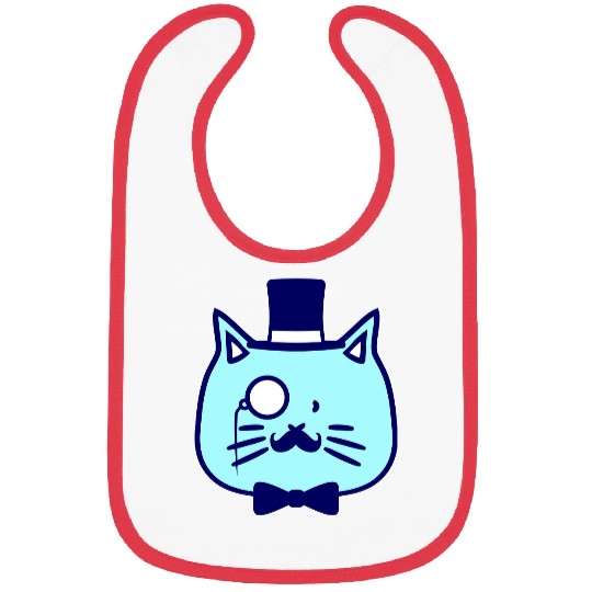 Sir Cat Gentleman Top Hat Monocle Glasses Rich Guy Bibs
